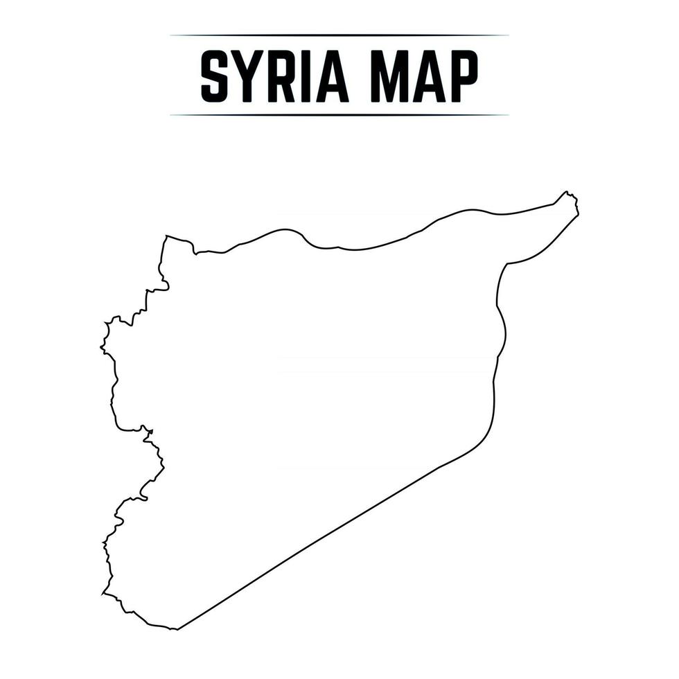 contour simple carte de la syrie vecteur