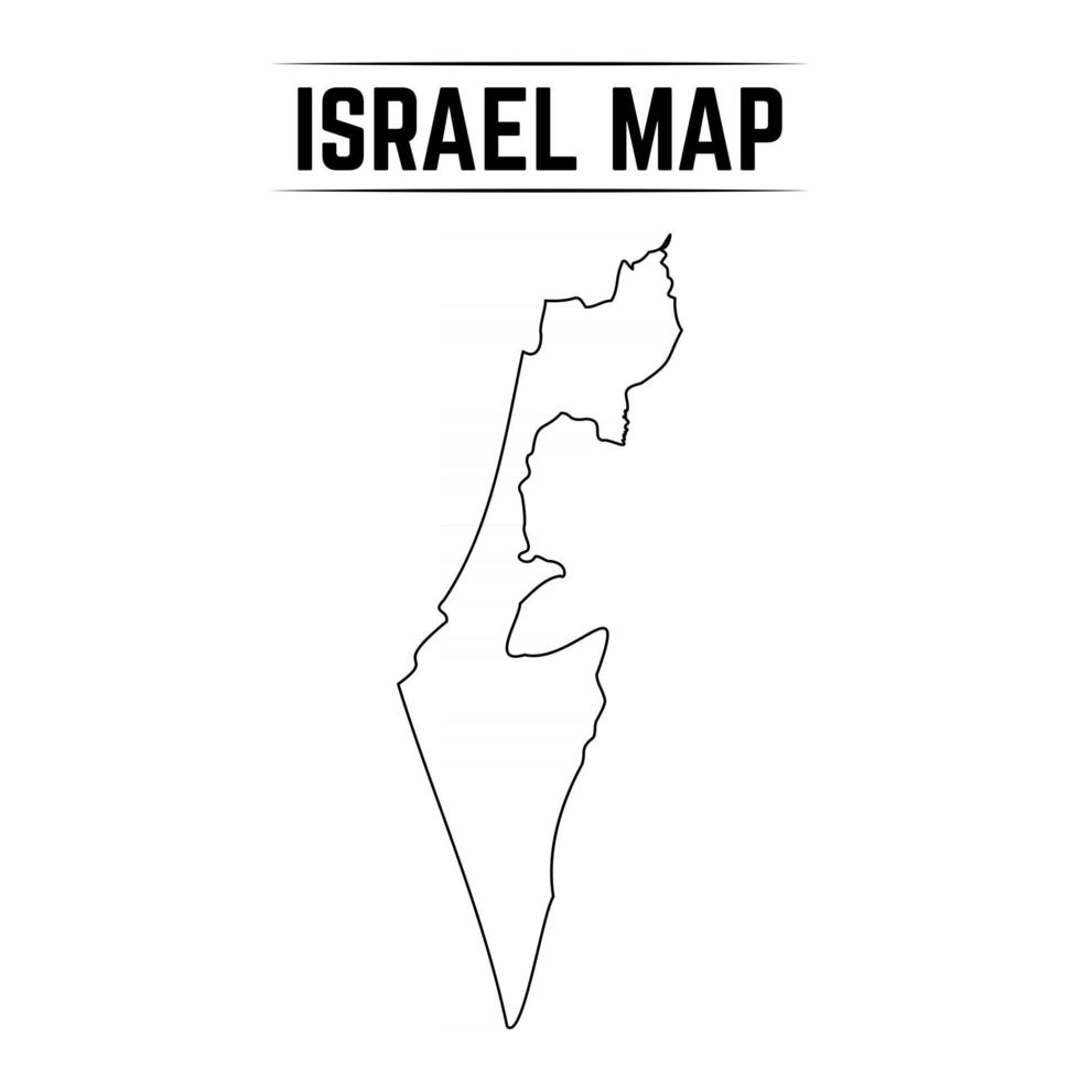 contour simple carte d'israël vecteur