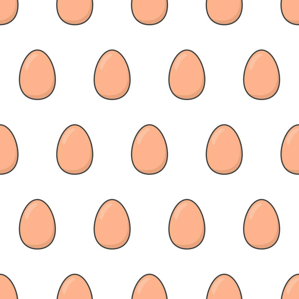 des œufs sans couture modèle sur une blanc Contexte. poulet bouilli des œufs icône thème vecteur illustration