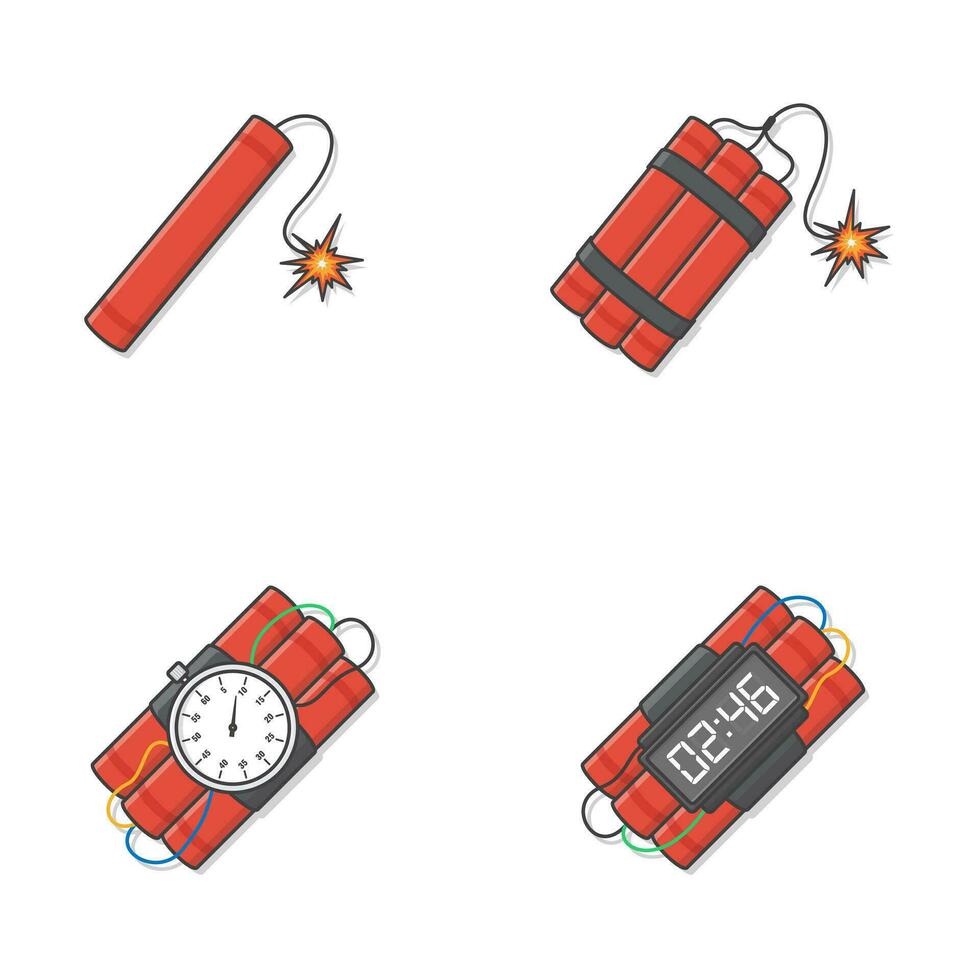 dynamiter bombe est prêt à exploser vecteur icône illustration. explosif dynamiter, grenade, et bombe icône
