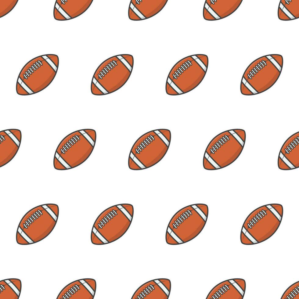 américain Football Balle sans couture modèle sur une blanc Contexte. le rugby thème vecteur illustration