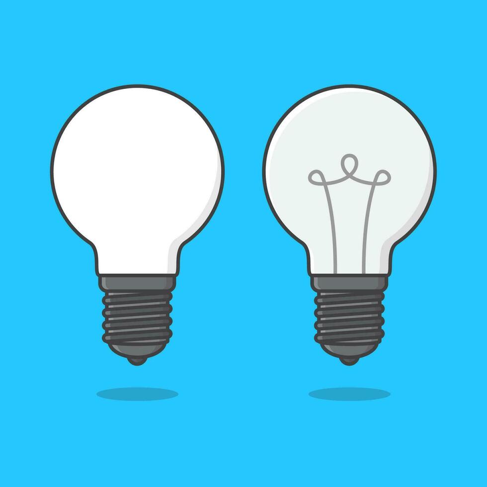 blanc lumière ampoule vecteur icône illustration. incandescent ou fluorescent énergie économie lumière ampoule