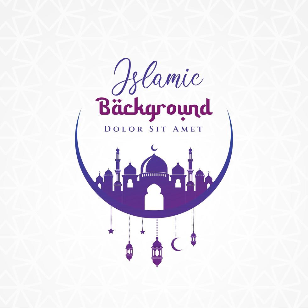 conception de fond islamique ramadan kareem avec illustration de la mosquée. peut être utilisé pour une carte de voeux, une toile de fond ou une bannière. vecteur