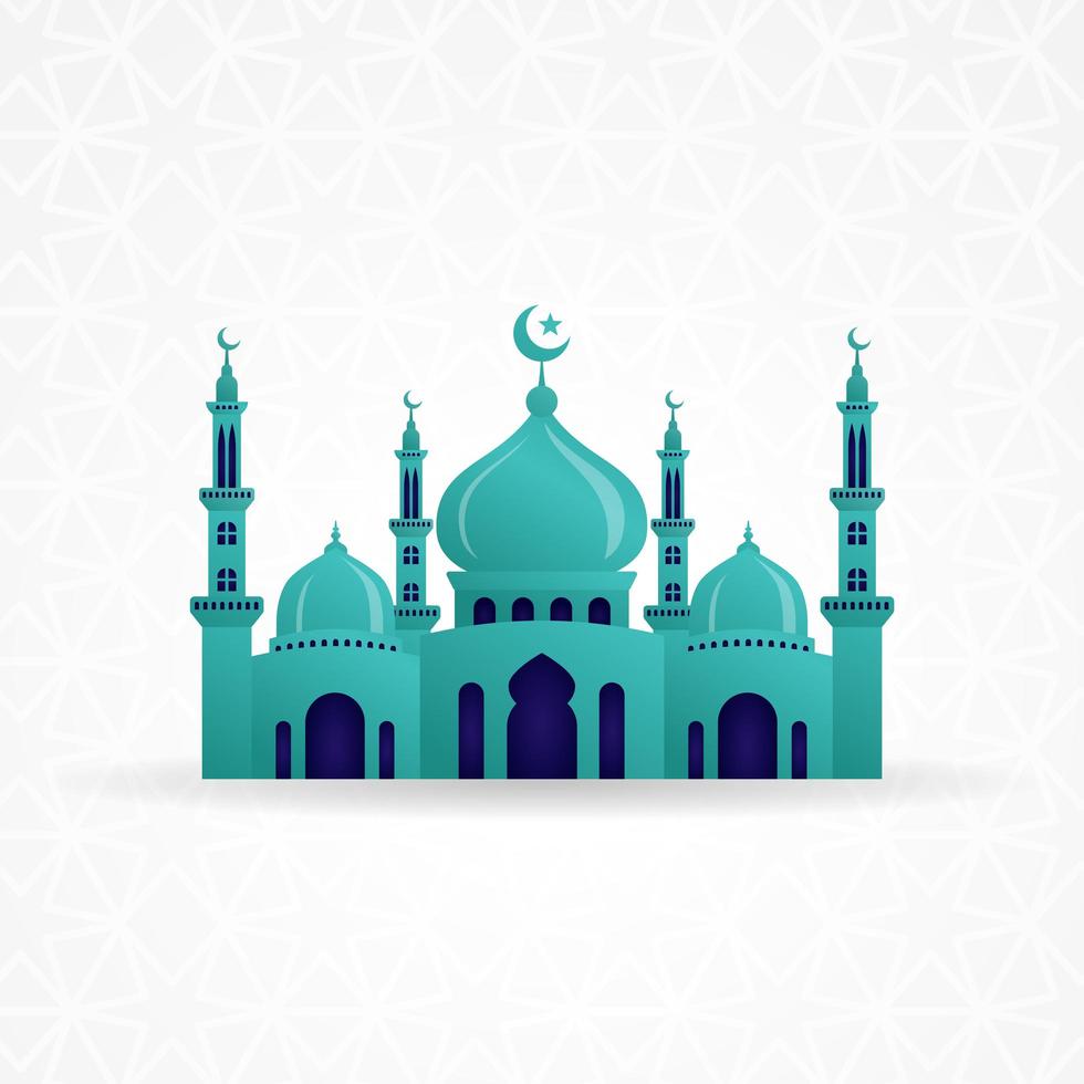 Illustration de conception de vecteur de mosquée 3D. symbole de l'icône de la mosquée