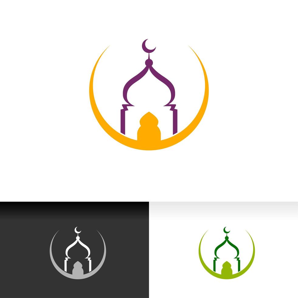 L'icône de la mosquée silhouette logo modèle de conception d'illustration vectorielle vecteur