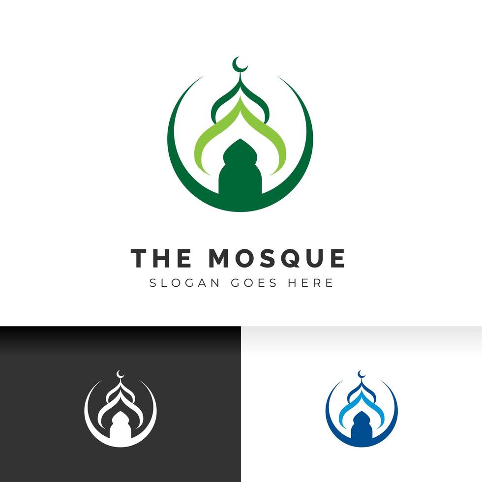 L'icône de la mosquée silhouette logo modèle de conception d'illustration vectorielle vecteur