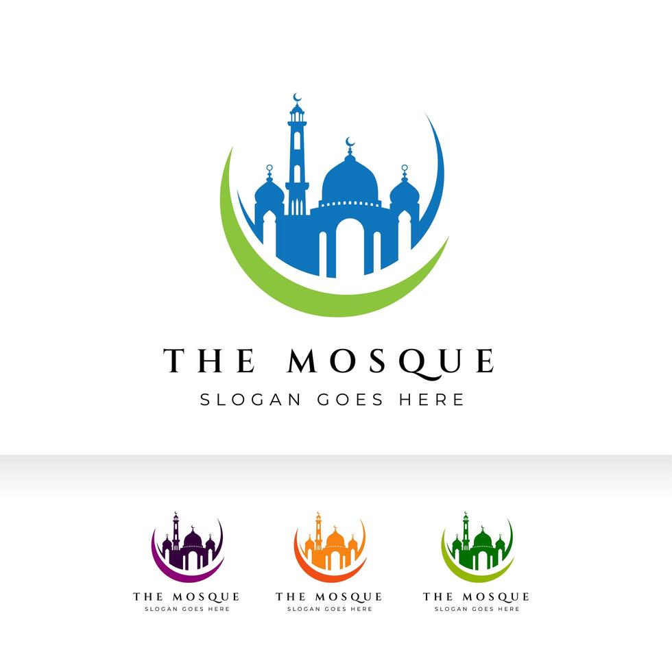 L'icône de la mosquée silhouette logo modèle de conception d'illustration vectorielle vecteur