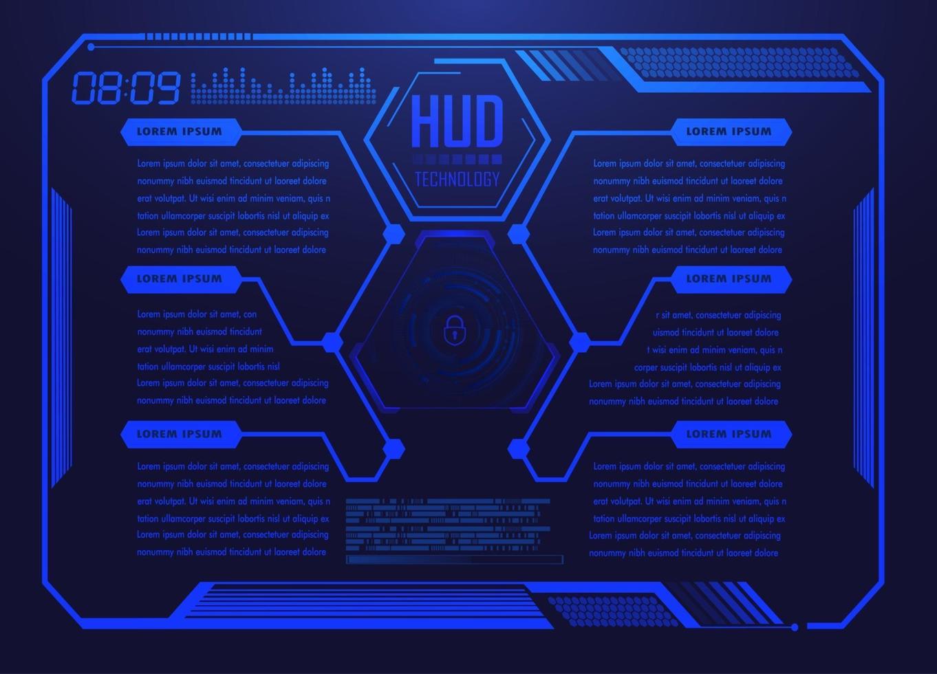 arrière-plan du concept de technologie future du circuit cyber hud vecteur