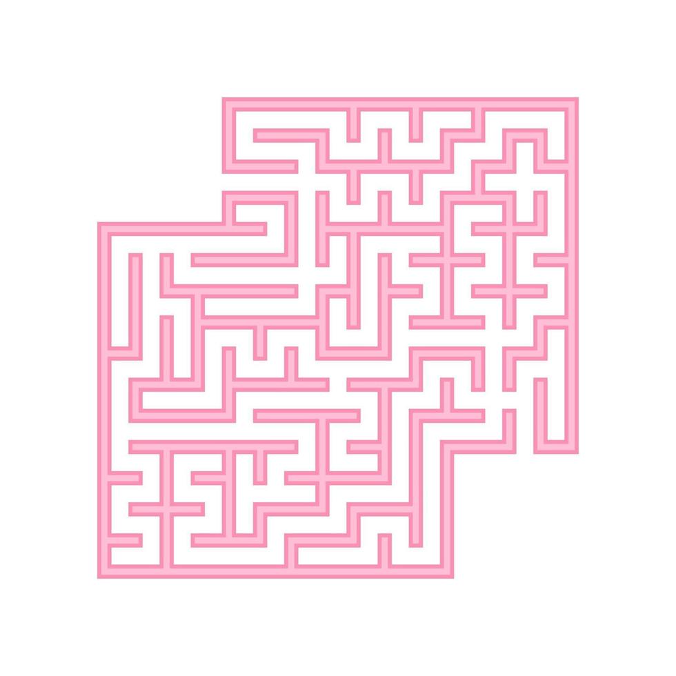 labyrinthe carré rose. un jeu pour les enfants. illustration vectorielle plane simple isolée sur fond blanc. avec une place pour vos images. vecteur