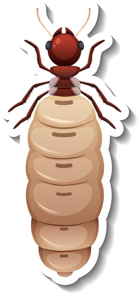 un modèle d'autocollant avec vue de dessus de la termite principale isolée vecteur