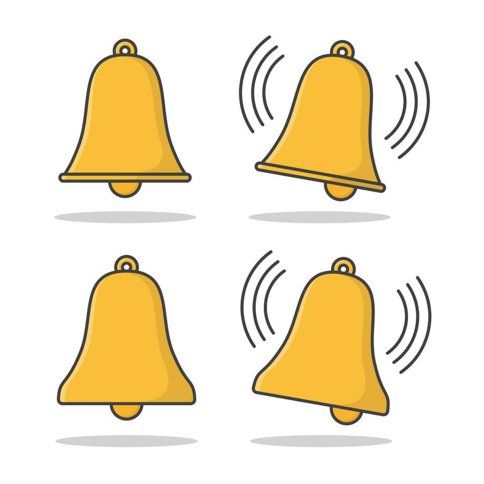 cloche vecteur icône illustration. d'or cloche plat icône. cloche icône, vecteur alarme, ou alerte symbole