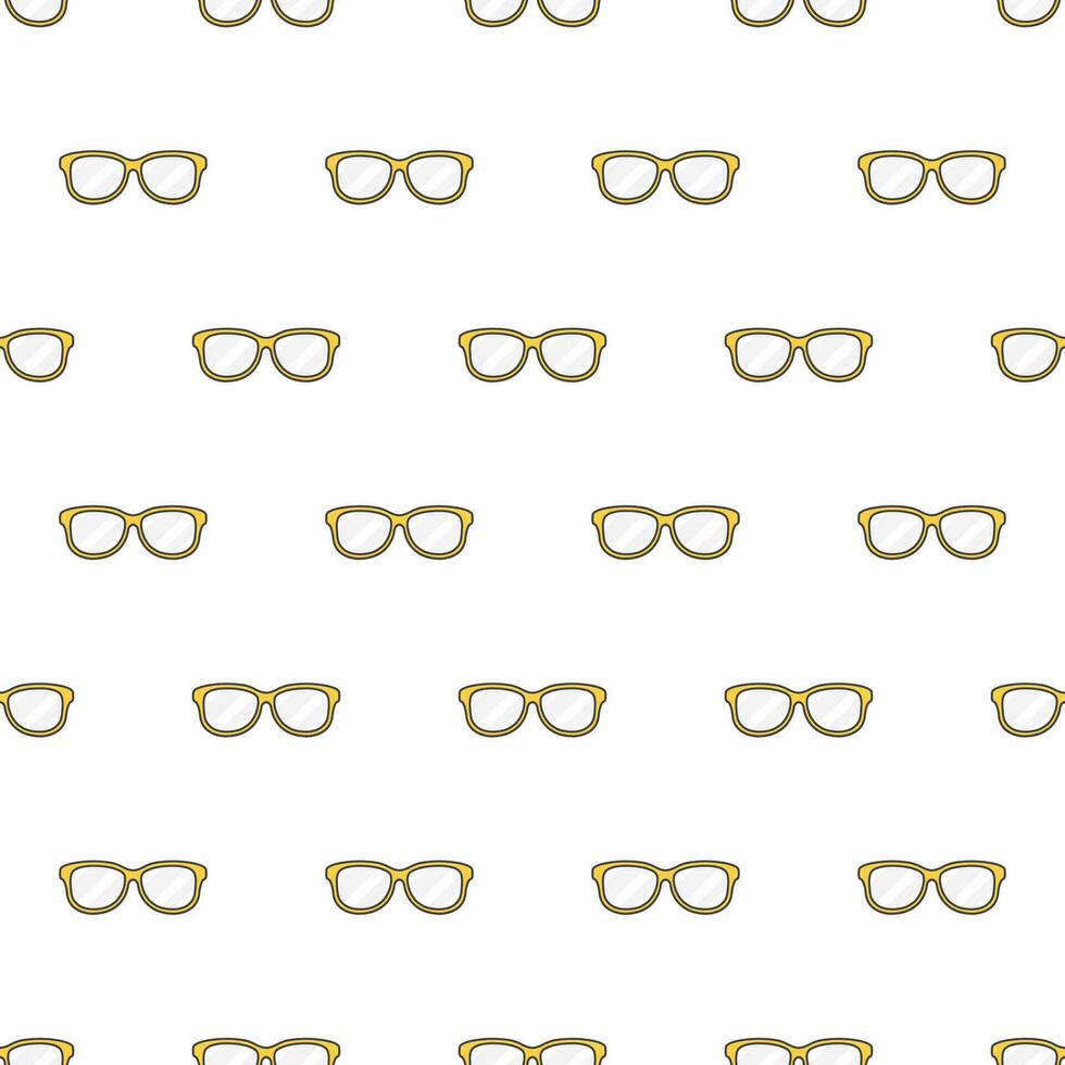 Jaune des lunettes sans couture modèle sur une blanc Contexte. lunettes thème vecteur illustration