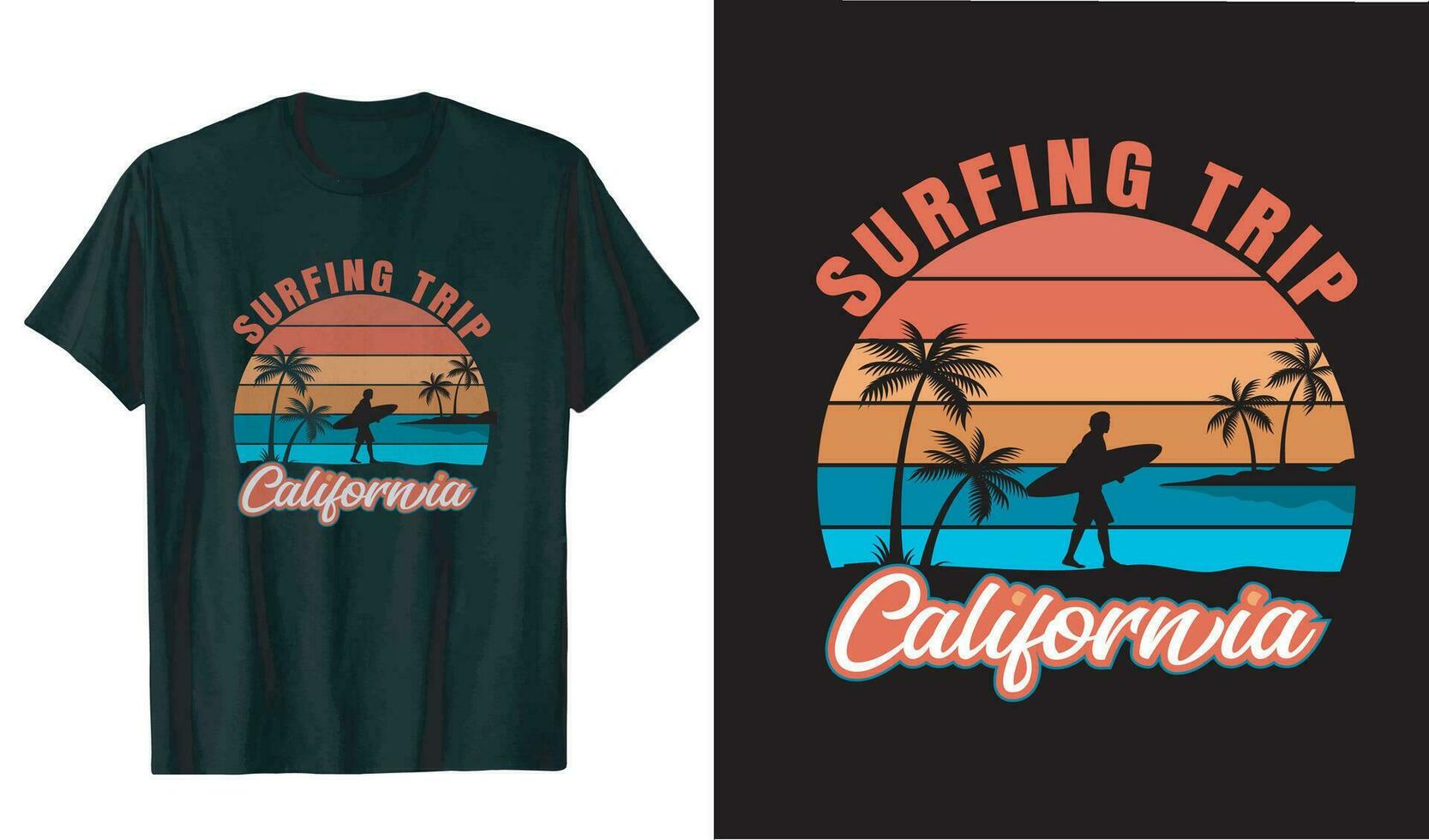 été Californie T-shirt conception vecteur