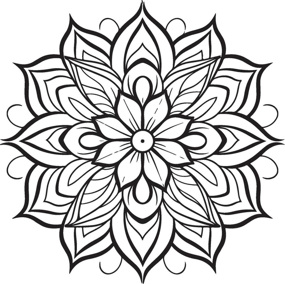 coloriage de mandala vecteur