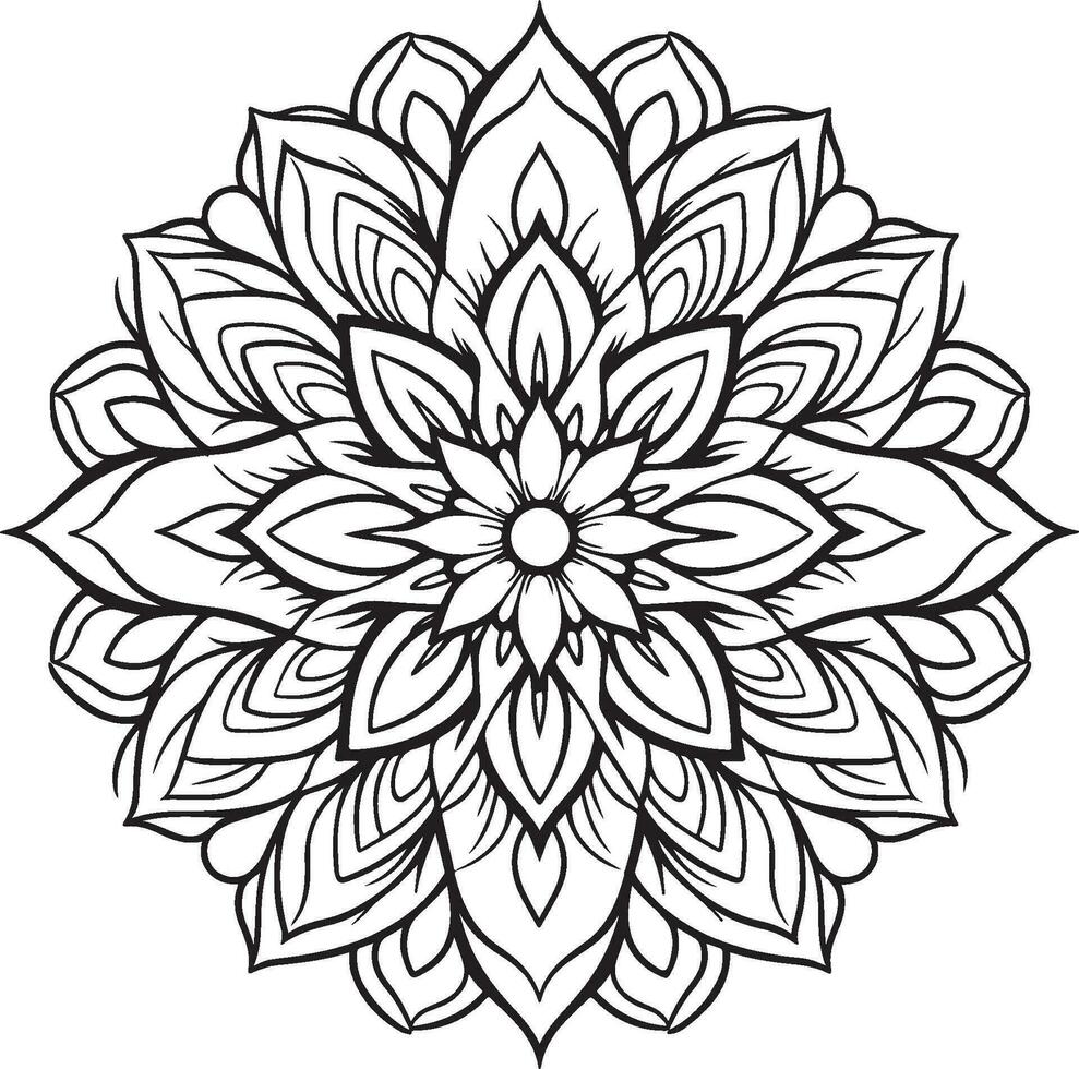 coloriage de mandala vecteur