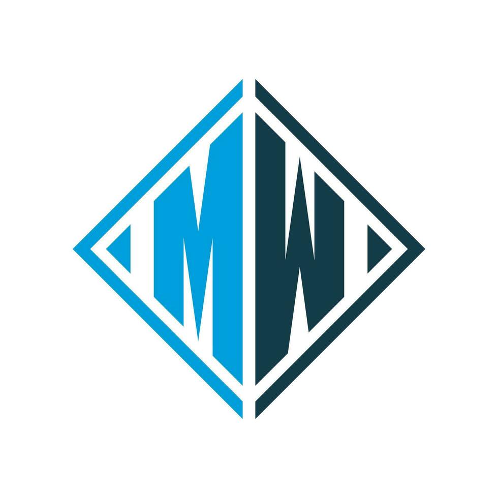 mw minimaliste logo conception modèle vecteur