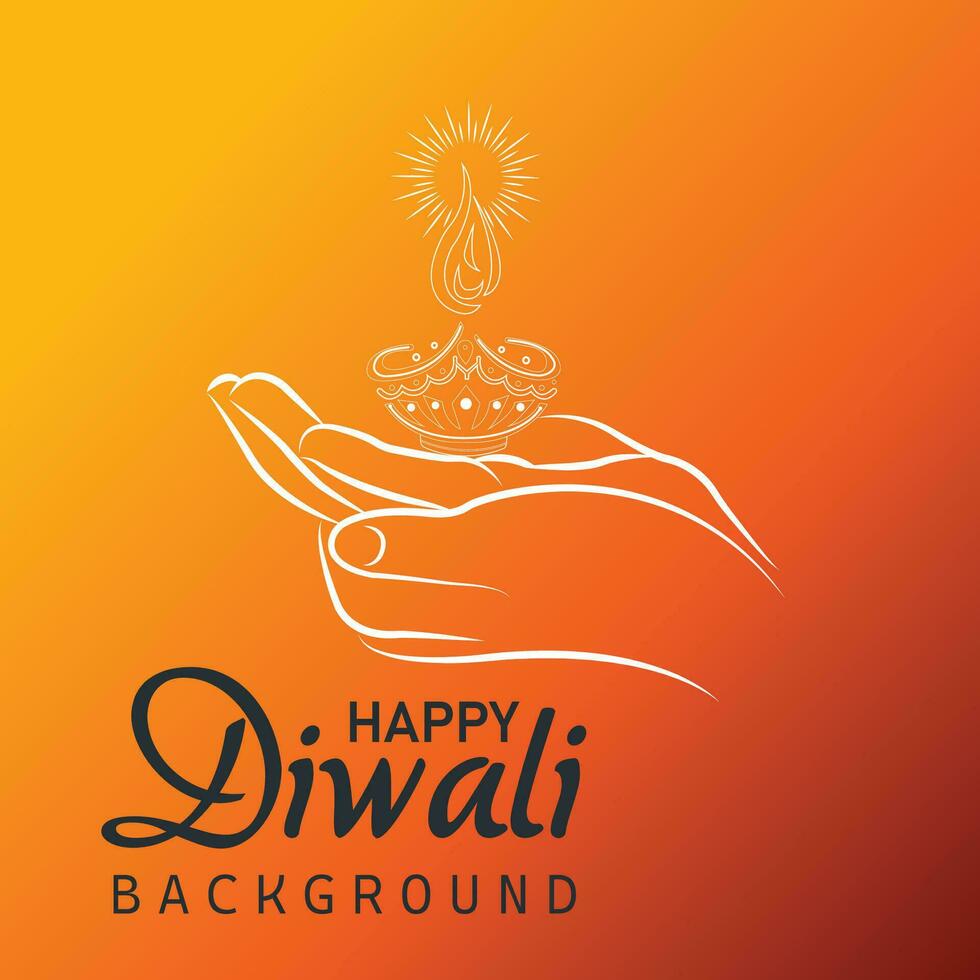 magnifique main en portant pétrole lampe diwali Festival fête salutation Contexte conception vecteur