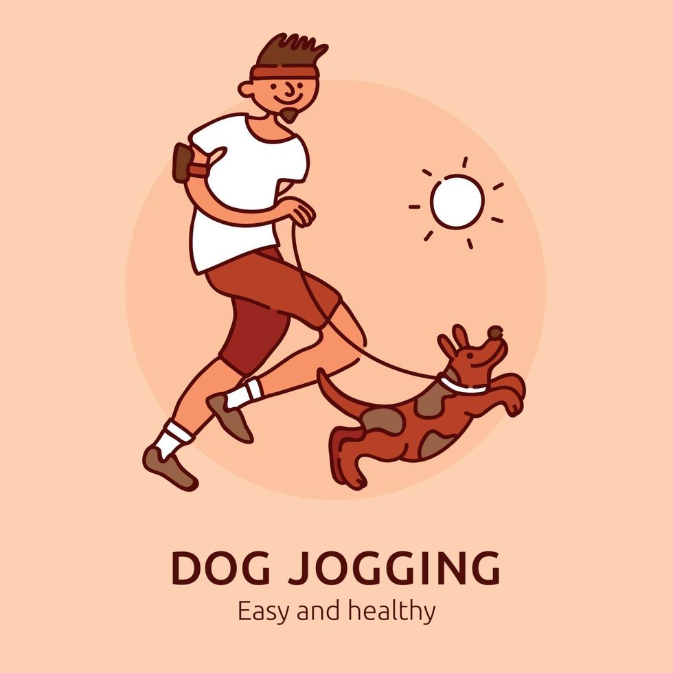 illustration vectorielle d'affiche de jogging pour animaux de compagnie vecteur