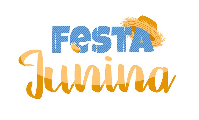Fête latino-américaine, la fête du mois de juin au Brésil. Conception de lettrage. vecteur