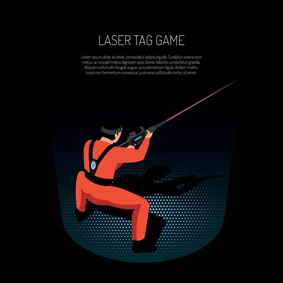 illustration vectorielle de laser tag affiche isométrique vecteur