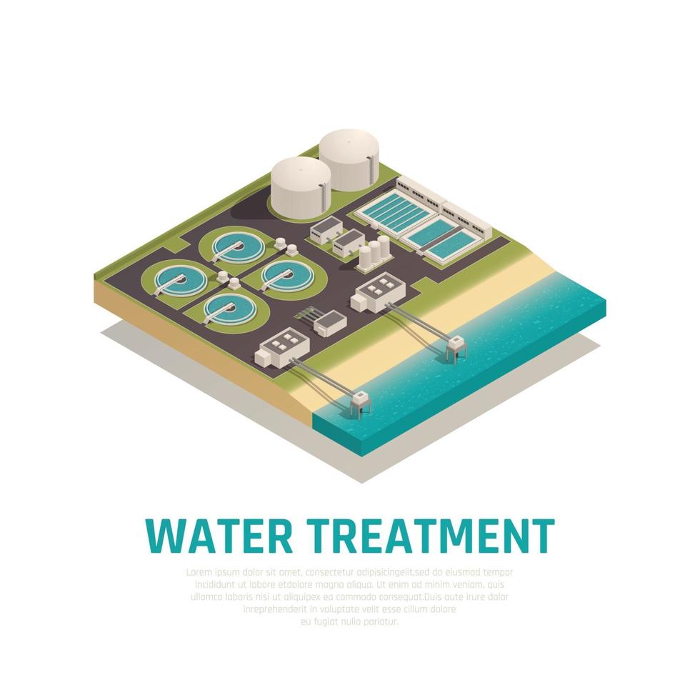 illustration vectorielle de traitement de l'eau composition isométrique vecteur