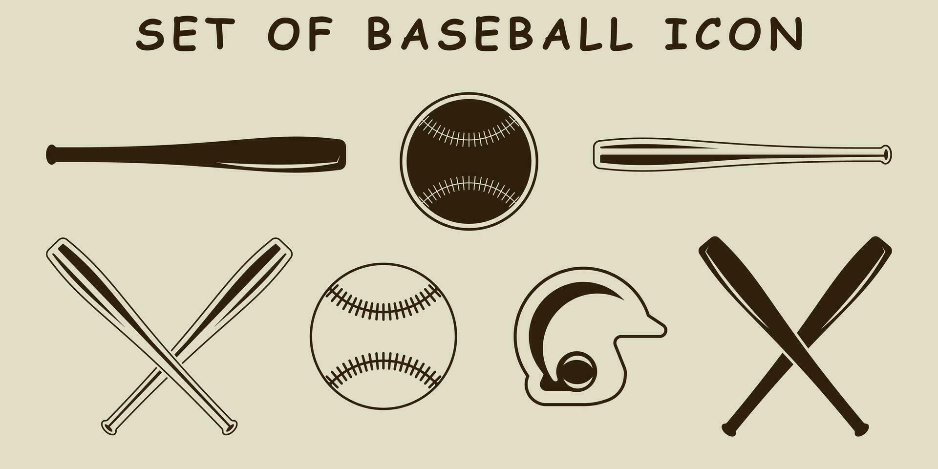 ensemble de isolé base-ball icône vecteur illustration modèle graphique conception. paquet collection de divers sport signe ou symbole pour équipe ou tournoi concept