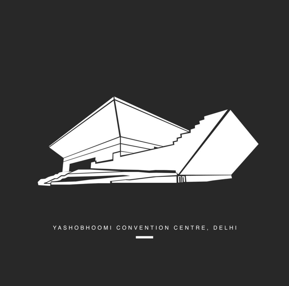 yashobhoomi convention centre bâtiment dans delhi vecteur icône.