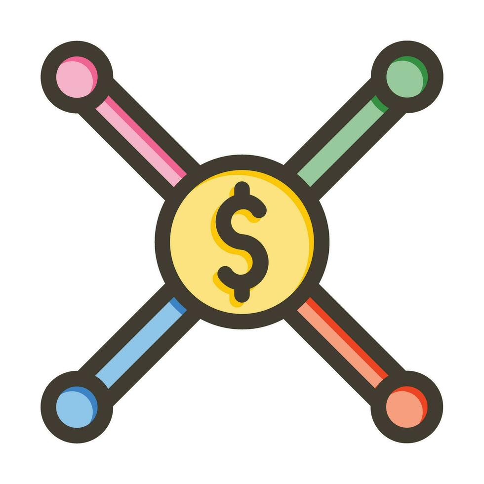 financement participatif vecteur épais ligne rempli couleurs icône pour personnel et commercial utiliser.