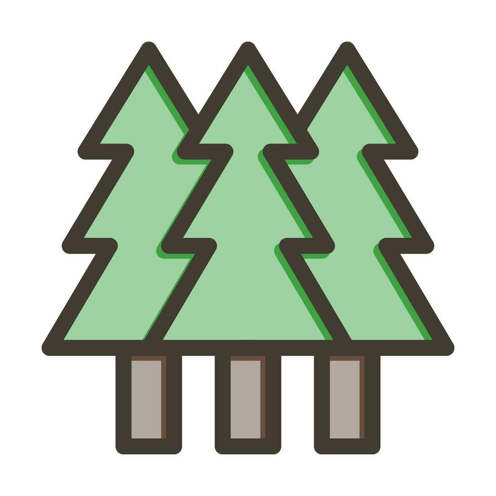 pin arbre vecteur épais ligne rempli couleurs icône pour personnel et commercial utiliser.