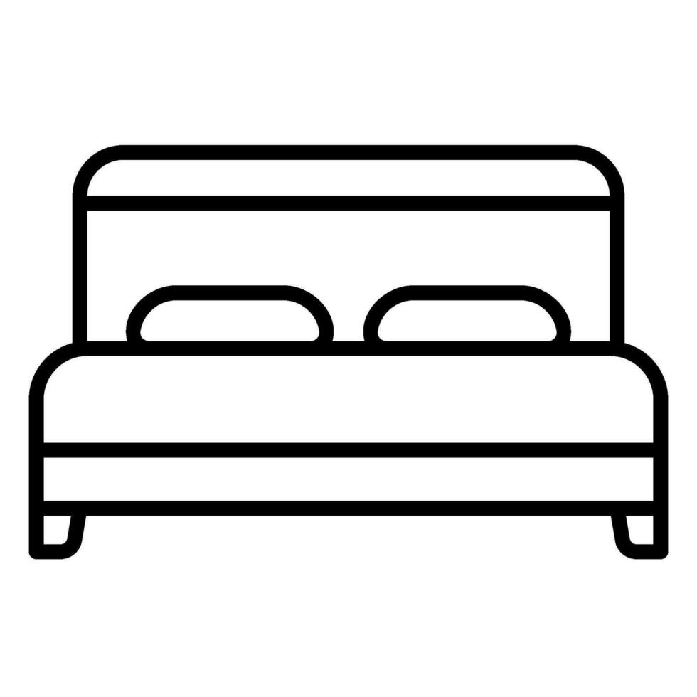 icône de une lit pour du repos et une paire de oreillers vecteur