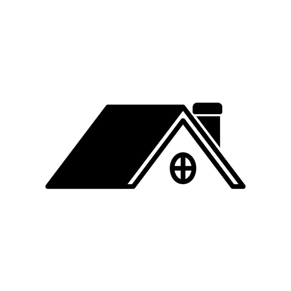 maison toit icône avec cheminée vecteur