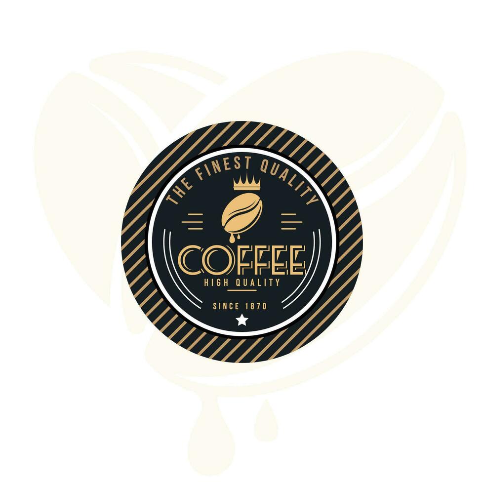 logo de café - illustration vectorielle, scénographie emblème sur fond noir. vecteur