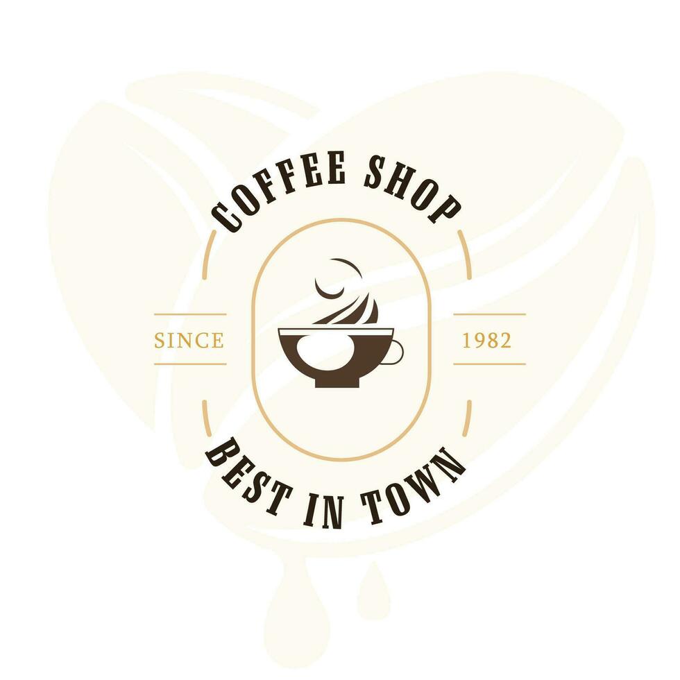 logo de café - illustration vectorielle, scénographie emblème sur fond noir. vecteur