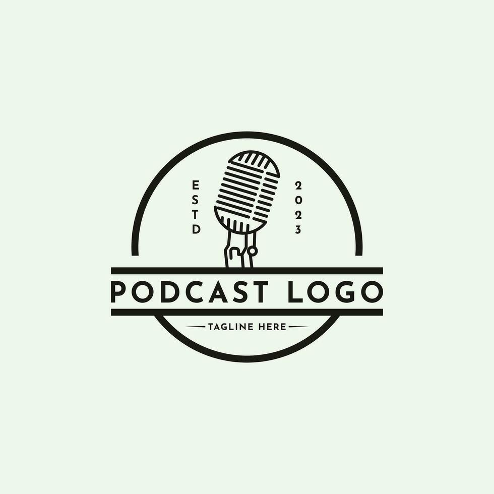 Podcast entretien logo conception concept vecteur