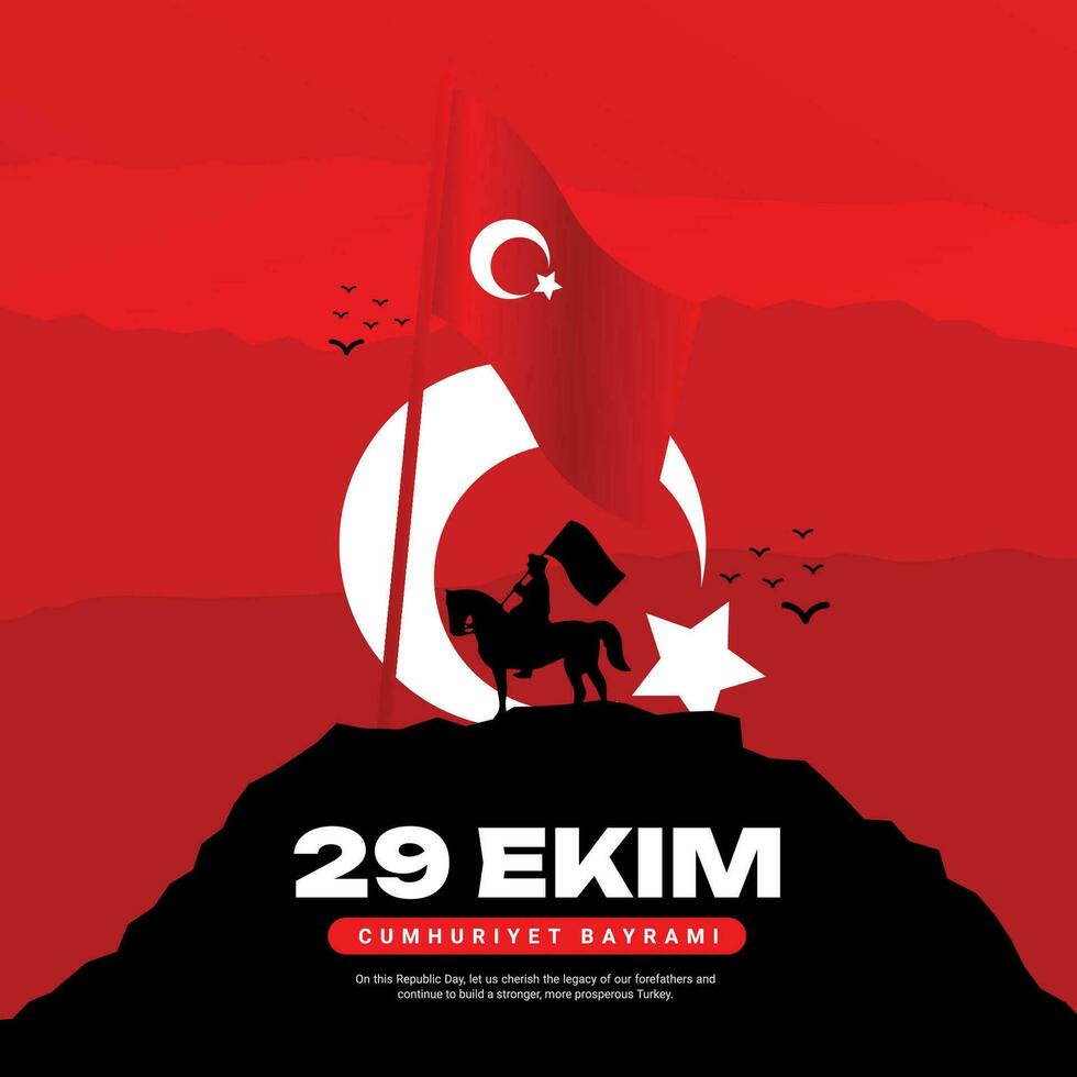 29 ekim cumhuriyet Bayrami Kutlu Olsun veux dire nationale république journée de dinde fête social médias Publier modèle conception vecteur