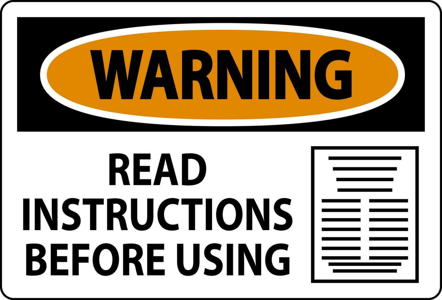 avertissement machine signe lis instructions avant en utilisant vecteur