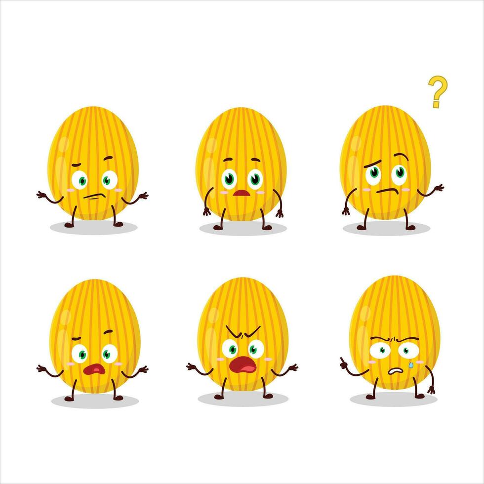 dessin animé personnage de ambre Pâques Oeuf avec quoi expression vecteur