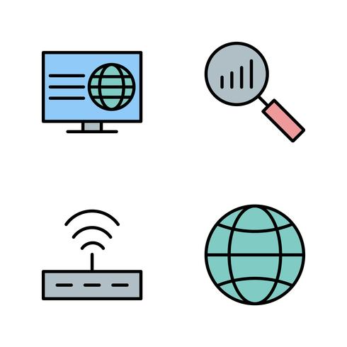 Ensemble d&#39;icônes d&#39;optimisation de moteur de recherche vecteur référencement