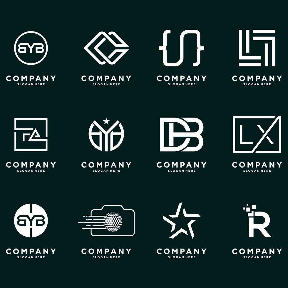 moderne minimaliste monogramme logo logo vecteur