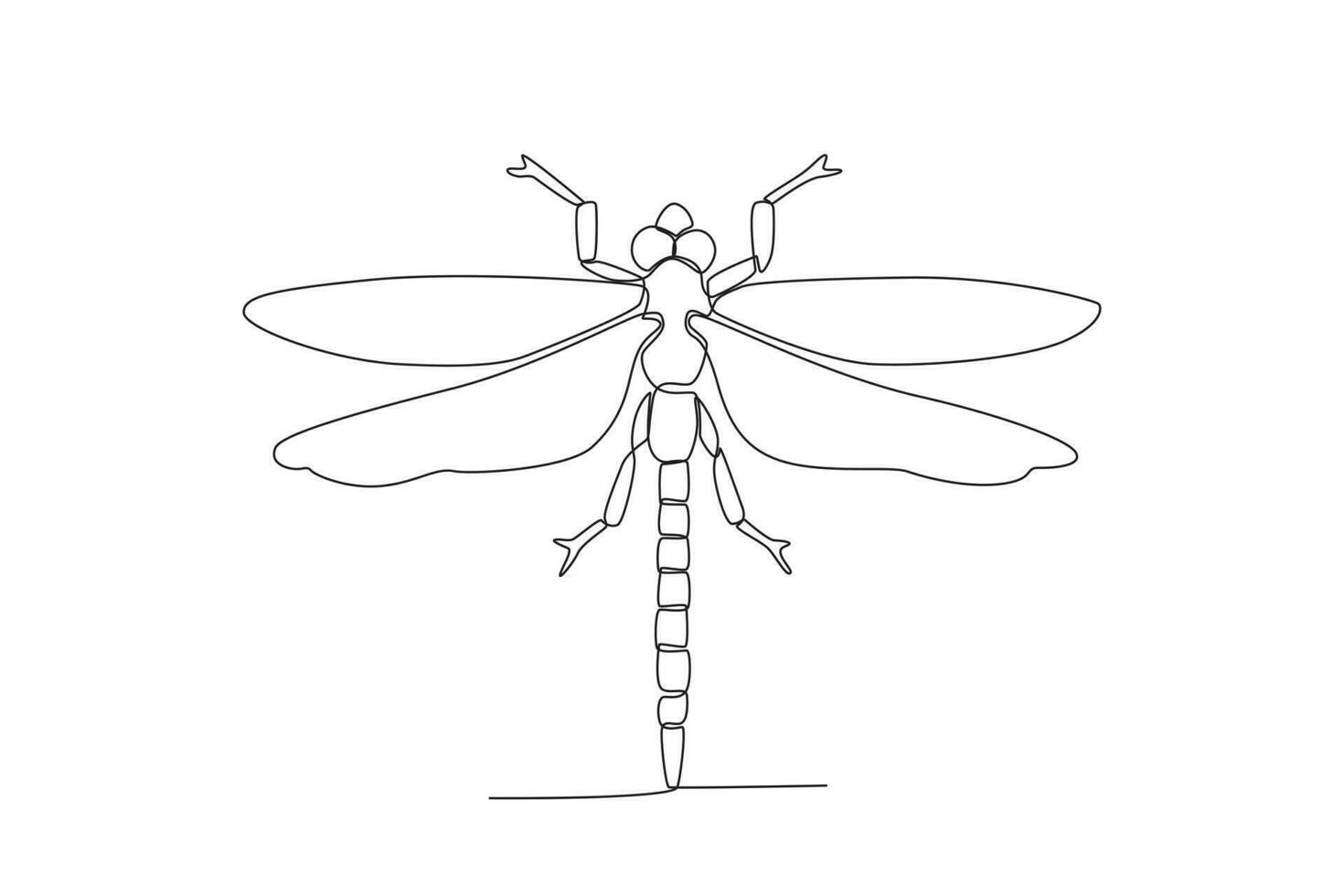 une Célibataire continu ligne dessin de un libellule pour le de la ferme logo identité. Célibataire ligne dessin graphique conception vecteur illustration