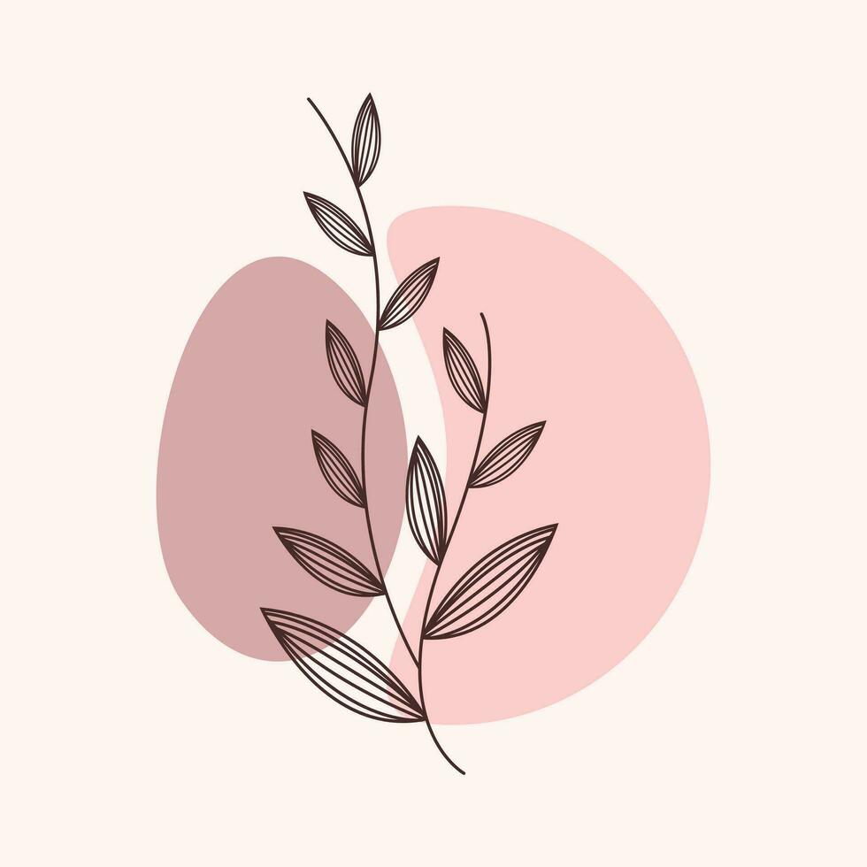 esthétique plante fleur ligne art illustration gratuit vecteur élément modèle