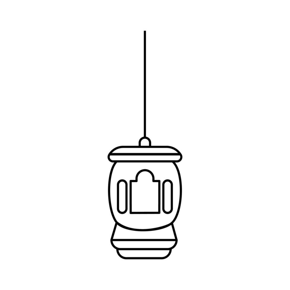islamique lanterne ligne contour vecteur , moderne lanterne pour décoration fête .