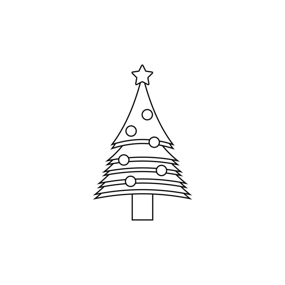 Noël arbre ligne vecteur, fête, décoration élément vecteur