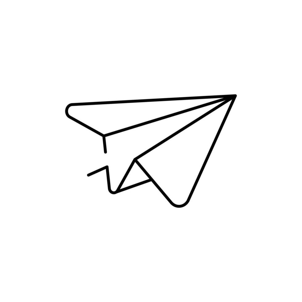 papier avion ligne vecteur élément , symbole et icône contour .