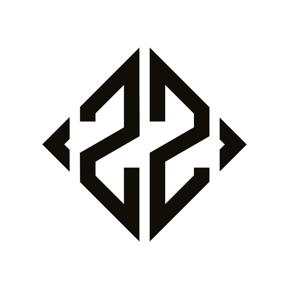 logo r. rhombe monogramme 2 des lettres alphabet Police de caractère logo logotype broderie vecteur