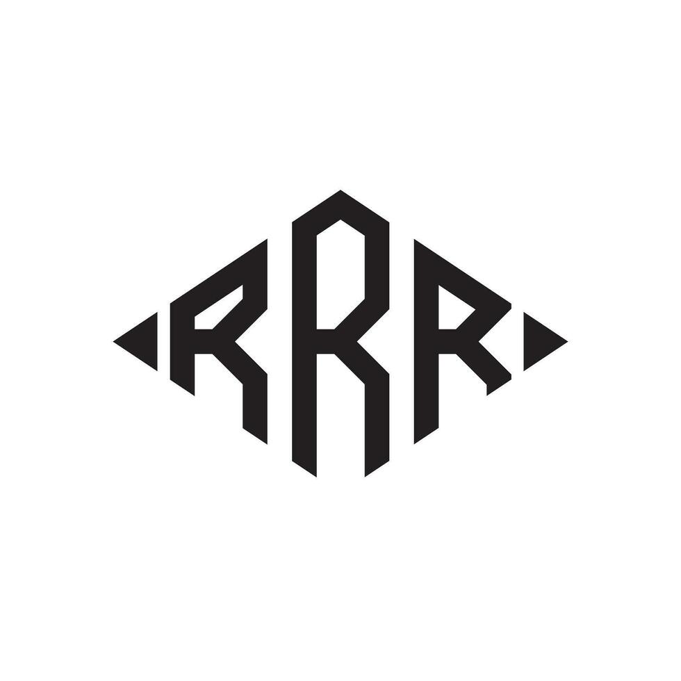logo r rhombe élargi monogramme 3 des lettres alphabet Police de caractère logo logotype broderie vecteur