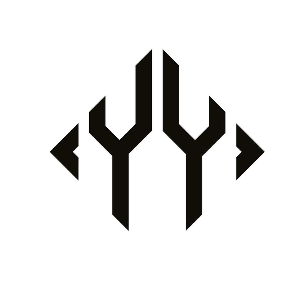 logo y. rhombe monogramme 2 des lettres alphabet Police de caractère logo logotype broderie vecteur