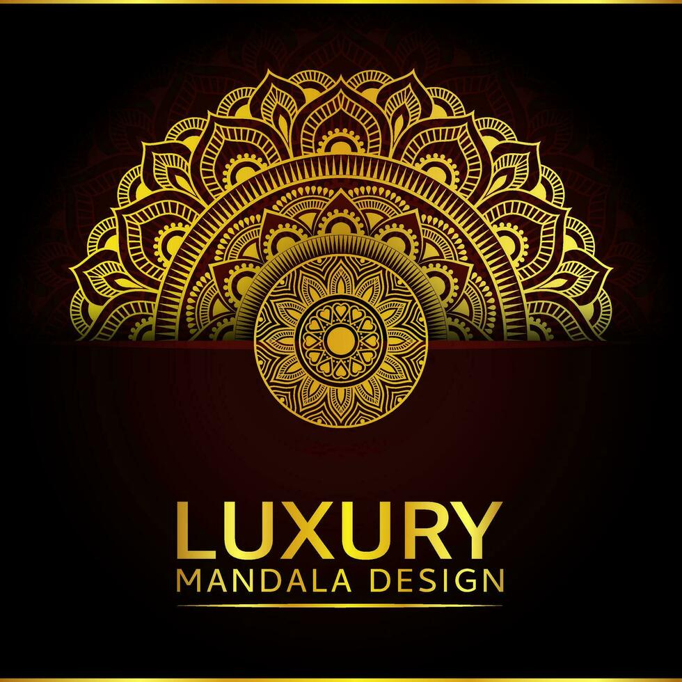 luxe mandala Contexte conception avec d'or Couleur décoratif élément vecteur