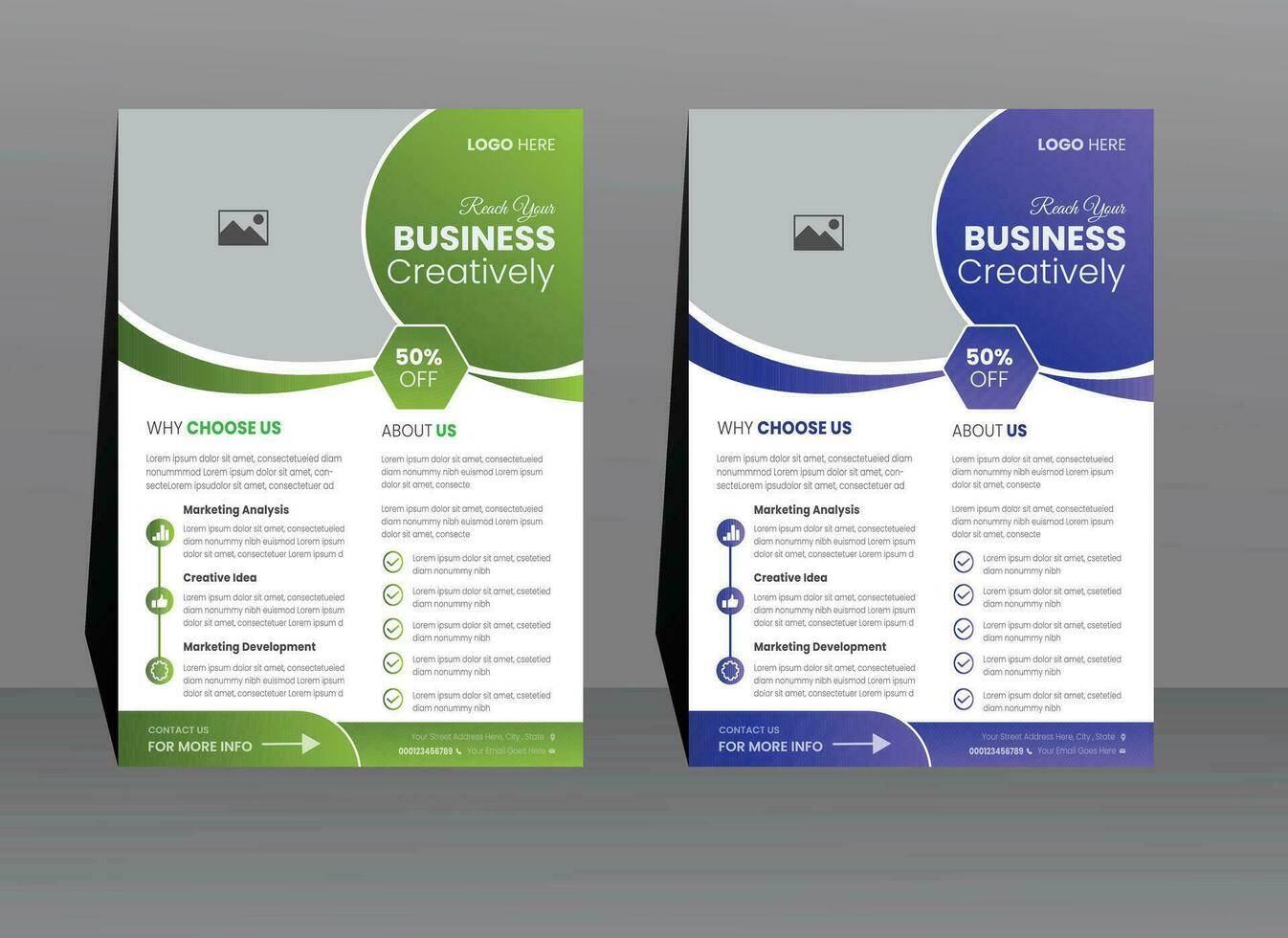 conception de flyers professionnels vecteur