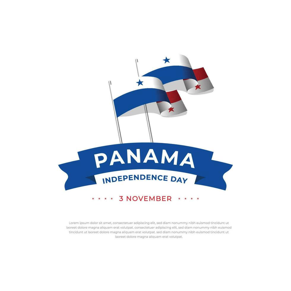 Panama indépendance journée bannière modèle vecteur